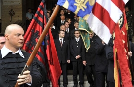 Maďarští nacionalisté z krajně pravicové strany Jobbik.